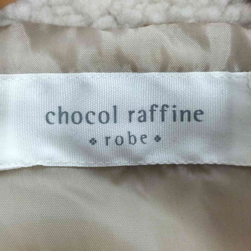 ショコラフィネローブ chocol raffine robe スタンドカラーボアブルゾン レディース FREE